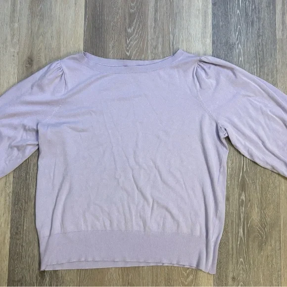 Ann Taylor Purple Crew Neck Sweater Lightweight Knit - Picture 2 of 5